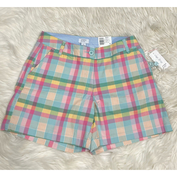 crown & ivy Pants - Crown & Ivy Womens Caroline Shorts Multicolor Plaid Print 5" Inseam NWT Size 6